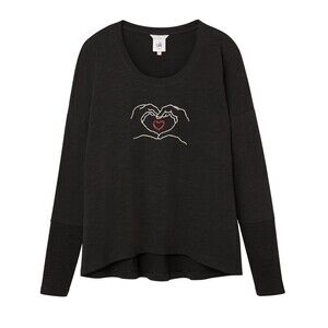 Darling Cabi # 4197 "Love You Tee" Boxy Fit Dropped Shoulders Cotton Top Medium